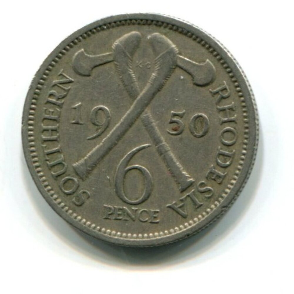 1950 Southern Rhodesia 6p Coin (b662-8)